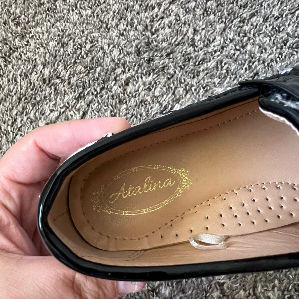 Atalina Toddler Girl Loafers Houndstooth With Gold Chain‎ Link Size 10 - Picture 8 of 16